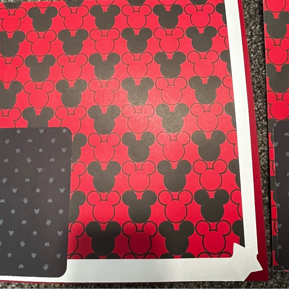 Red and Black Mickey Mouse Scrapbook Paper